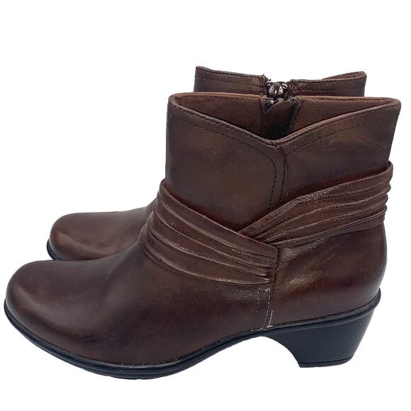 Clarks WISH MOOD 36799 Brown Leather Ankle Boots Women's Size 8M - Picture 2 of 7